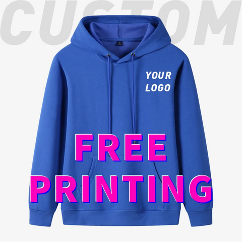 Custom Cotton Sweatshirt with Free Logo Printing - Men's & Women's Hoodie for Team or Workwear, Ideal for Autumn/Winter