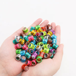 100pcs Aluminum Pigeon Leg Bands for Identification & Tracking