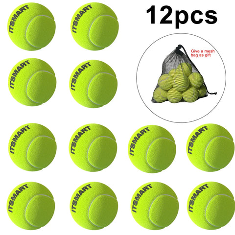 Durable High Bounce Dog Tennis Balls - 6 or 12 Pack with Mesh Bag for Training & Play