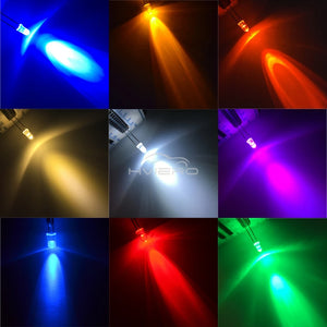1000pcs 3mm LED Diode Kit: White, Red, Yellow, Blue, Green - Assorted Light Bulbs for DIY Electronics