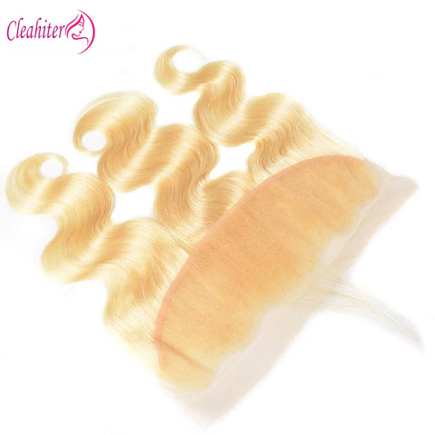 Blonde Body Wave 613 Human Hair Lace Front Wig 13x4 Transparent Pre-Plucked Brazilian Virgin 10-22 Inch