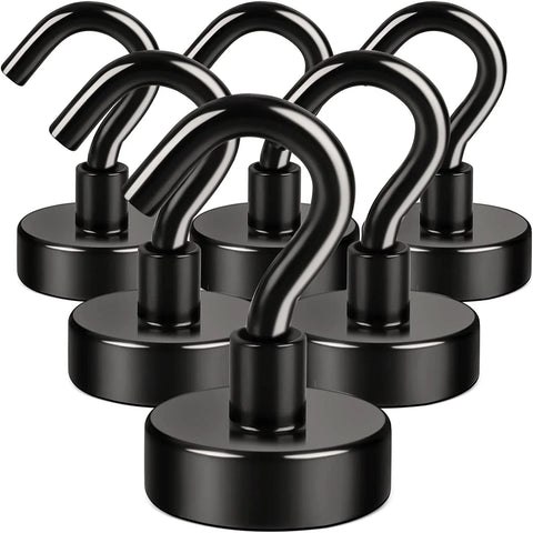 10-Pack 25lb Heavy-Duty Magnetic Hooks for Kitchen, Office, Fridge, Boat Storage & Organization