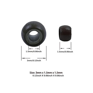 1000pcs Silicone Lined Micro Rings for Hair Extensions 3.0mm Nano Beads Black/Dark Brown/Blonde