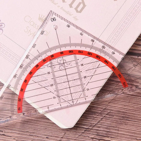 15cm Multi-Function Triangle Scale Ruler Protractor for Engineering & Office Use
