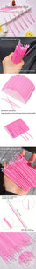100-Pack Pink Disposable Mascara Wands - Eyelash Brushes for Makeup
