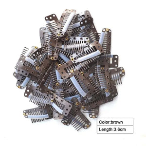 100pcs Hair Extension Clips 3.2cm 9-Teeth - Manganese Steel Salon & DIY Use