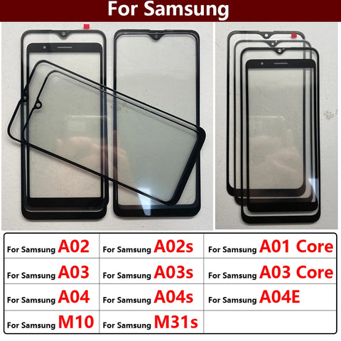 Front Touch Screen Glass with OCA for Samsung A01 A02 A03 A04 M10 M31s LCD Lens Replacement