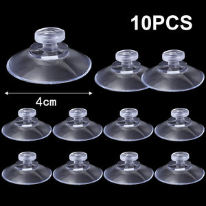 10-Pack Clear Suction Cup Hooks for Kitchen & Bathroom Storage (2-5cm)