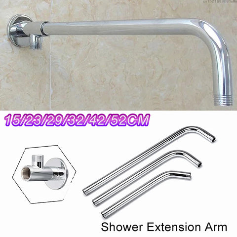 Adjustable Shower Head Extension Arm Stainless Steel 15-52cm Wall Mounted Rainfall Pipe Tube Holder Bathroom Accessories