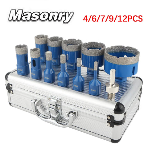 Diamond Drill Bit Set for Tile & Stone - 4/6/7/9/12pcs M14 Thread Hole Saw Kit for Ceramic, Granite, Marble