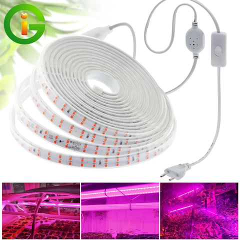 Full Spectrum LED Grow Strip Lamp AC220V Double Row for Plants, Flowers, Greenhouses, Hydroponics