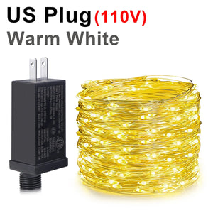 100m 1000 LED Fairy String Lights Copper Wire Waterproof 220V/110V EU/US Plug Outdoor Party Wedding Decor