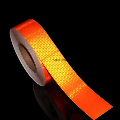 5cm x 5m Reflective Safety Tape Warning Orange Sticker Waterproof Decals for Auto & Motorcycle