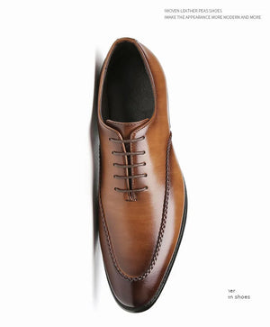 Men's 2025 Leather Dress Shoes, Breathable Classic Formal Oxfords for Office & Weddings