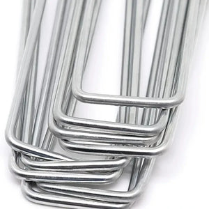 100-Pack 15cm U-Shaped Garden Stakes: Landscaping, Weed Barriers, Tent Anchors