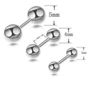 1 Pair Titanium Steel Stud Earrings Small Ball Screws Lip Piercing Body Jewelry for Men