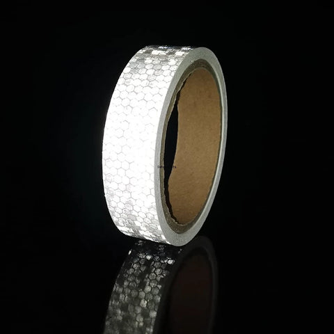 25mm x 10m Reflective Tape Waterproof Self-Adhesive White Stickers for Bikes, Cars, Motorcycles