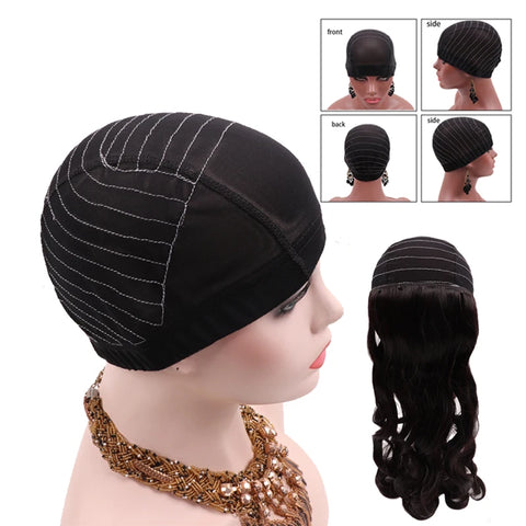 Black Mesh Wig Caps for Beginners - Dome Caps with White Line in 4x4, 5x5, 13x4, 13x6 Sizes