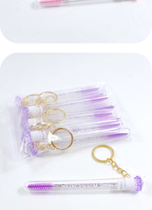10-Pack Reusable Mascara Wands with Tubes & Case for Lash and Brow Grooming