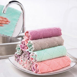 10-Pack Microfiber Dish Towels Set - Reusable Kitchen Cleaning Cloths