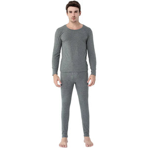 "5XL Thermal Cotton Long Johns Set - Oversized Winter/Spring T-Shirt & Pants"