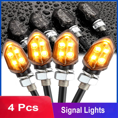 4pc LED Motorcycle Turn Signal Blinker Lights Waterproof Indicators for Harley Yamaha