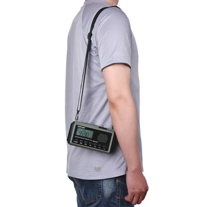 10,000mAh Solar Hand Crank Radio FM/AM/SW/WX with USB Charging, LED Flashlight, Reading Lamp, Power Bank Emergency Charger
