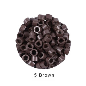 1000pcs 4mm Hair Extension Micro Rings Beads Links with Screws & Thread, 7 Color Options, Aluminum