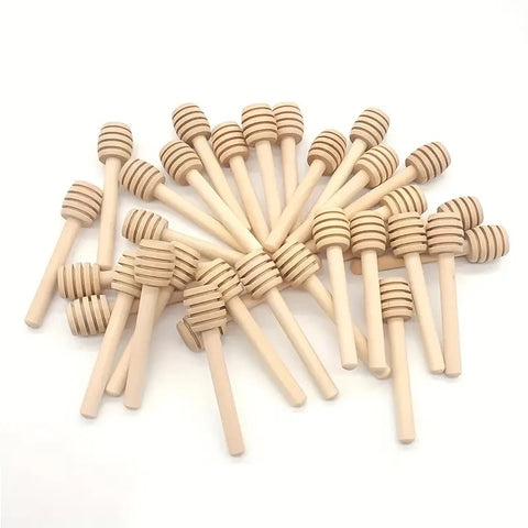 6-Pack Natural Wood Honey Dippers - Perfect for Serving & Drizzling Honey