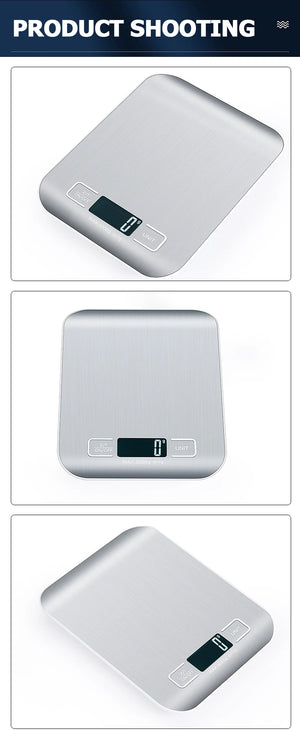 10kg Digital Kitchen Scale, Rechargeable, Stainless Steel, Precision for Cooking & Jewelry Weighing