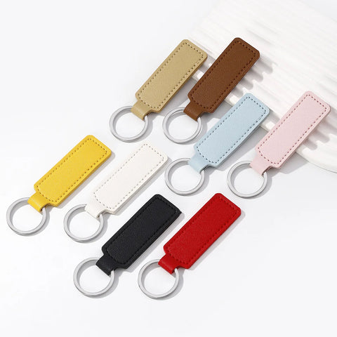 Handmade Multicolor Leather Keychain - Retro Unisex Keyring for Men & Women, Business & Car Accessories