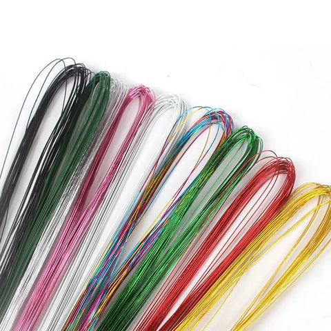 50-Pack Green Floral Stem Wires 80cm for DIY Crafts & Flower Arrangements