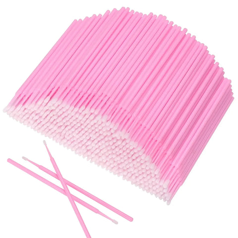 100-Pack Disposable Micro Brushes for Eyelash Extensions & Makeup