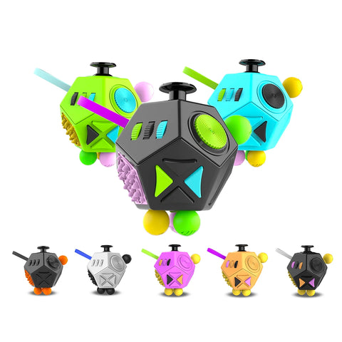 12-Sided Sensory Fidget Cube Toy for ADHD, Autism, Anxiety & Stress Relief - Kids & Adults