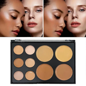 10-Color Matte Concealer Palette: Full Coverage for Dark Circles, Tattoos & Contouring