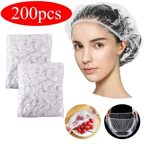 Disposable Kids Shower Caps 200-Pack - Multi-use for Bath, Cooking, Crafts & More