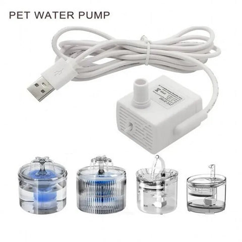 Cat Fountain Water Pump Replacement - Anti-Dry Run Motor for Pet Bowl