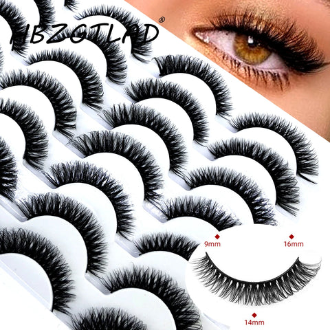 14 Pairs D Curl 3D Faux Mink Lashes Natural Volume Eyelash Extensions