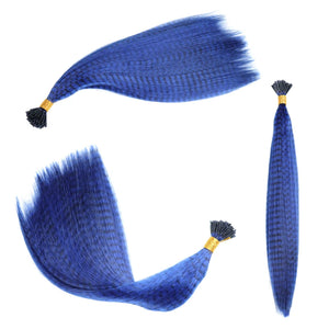 10 Pcs Colored Feather Hair Extensions I Tip Synthetic Zebra Strands Hairpiece