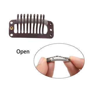 100pcs Snap Hair Extension Clips 32mm/28mm Metal Wig Comb Clip Hair Extension Accessories