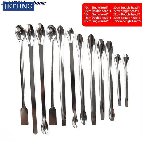 12pcs Stainless Steel Lab Sampling Spoons & Micro Spatulas Set