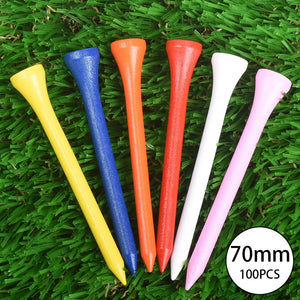 100pcs Mixed Color Wooden Golf Tees - Durable Golf Accessories