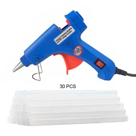 20W Hot Melt Glue Gun - Mini Electric Heat Tool for 7mm Glue Sticks, Household & Industrial Use