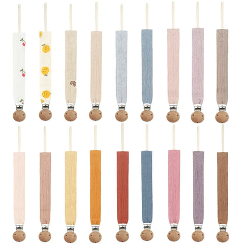 Cotton Baby Pacifier Clip - Anti-Lost Nipple Holder Strap for Newborns Dummy Chain