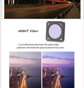 Camera Lens Filters for DJI Osmo Action 2: Aluminum UV, CPL, ND, NDPL, Night Filters Accessories