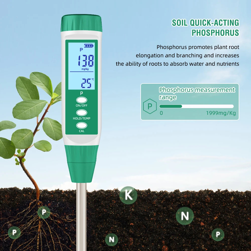Soil Test Kit NPK Meter for Nitrogen, Phosphorus, Potassium - Quick Nu ...