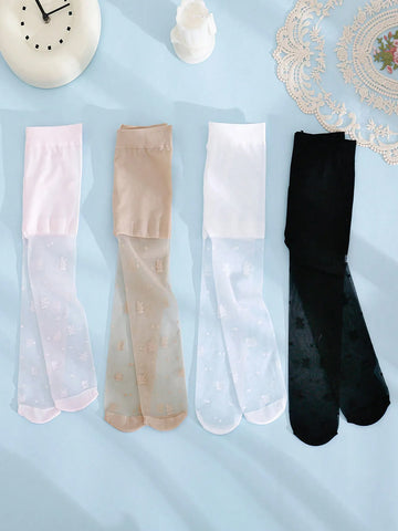 4-Pack Baby Girl Summer Mesh Leggings – White Soft Love Pantyhose Hosiery