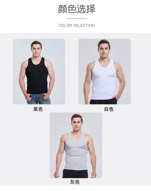 Men's Seamless Sleeveless 100% Cotton Undershirt, Large Size O-Neck, Soft Breathable Summer Singlet T-Shirt