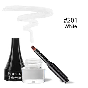 10-Color Waterproof Gel Eyeliner Set with Brush - Long-Lasting Eye Makeup Kit