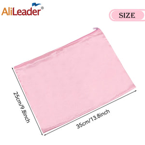 10 Satin Wig Bags for Hair Extensions, 35x25cm Silk Storage with Zipper